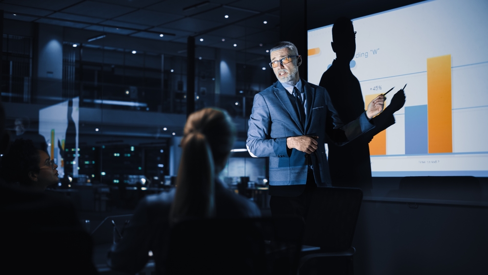 Conference,Business,Meeting,Presentation:,Chief,Executive,Officer,Shows,Data,To
